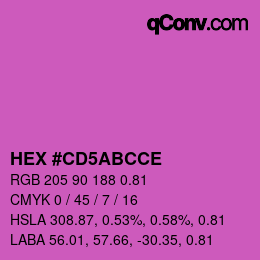 カラーコード: HEX #CD5ABCCE | qconv.com