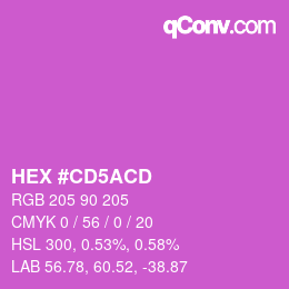 カラーコード: HEX #CD5ACD | qconv.com