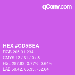 カラーコード: HEX #CD5BEA | qconv.com