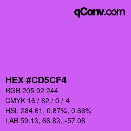 Color code: HEX #CD5CF4 | qconv.com