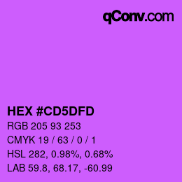 Color code: HEX #CD5DFD | qconv.com