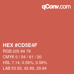 Color code: HEX #CD5E4F | qconv.com