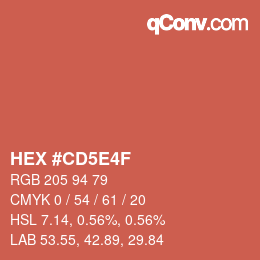 Código de color: HEX #CD5E4F | qconv.com