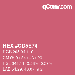 カラーコード: HEX #CD5E74 | qconv.com