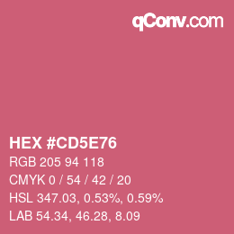 カラーコード: HEX #CD5E76 | qconv.com