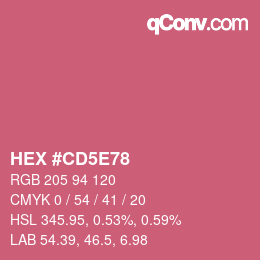 カラーコード: HEX #CD5E78 | qconv.com