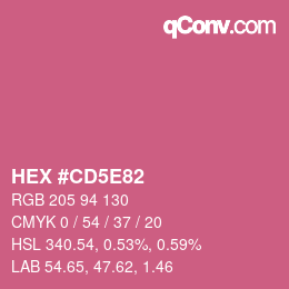 カラーコード: HEX #CD5E82 | qconv.com