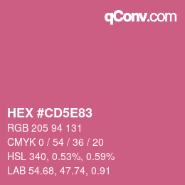 カラーコード: HEX #CD5E83 | qconv.com