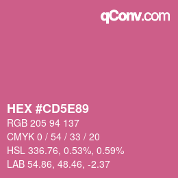 カラーコード: HEX #CD5E89 | qconv.com