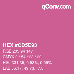 カラーコード: HEX #CD5E93 | qconv.com