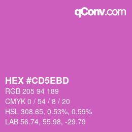 カラーコード: HEX #CD5EBD | qconv.com