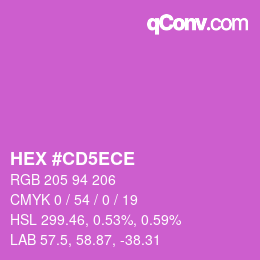 カラーコード: HEX #CD5ECE | qconv.com