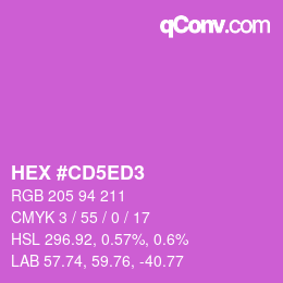 カラーコード: HEX #CD5ED3 | qconv.com