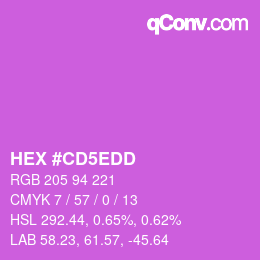 カラーコード: HEX #CD5EDD | qconv.com