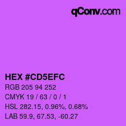 カラーコード: HEX #CD5EFC | qconv.com