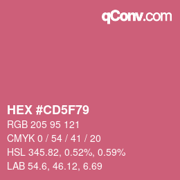 Color code: HEX #CD5F79 | qconv.com