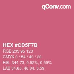 Color code: HEX #CD5F7B | qconv.com