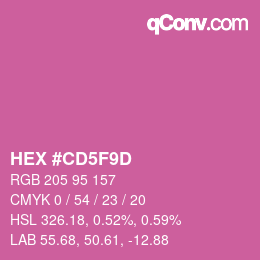 カラーコード: HEX #CD5F9D | qconv.com