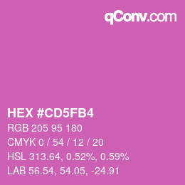 カラーコード: HEX #CD5FB4 | qconv.com
