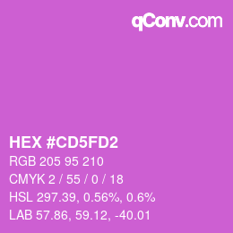 Color code: HEX #CD5FD2 | qconv.com
