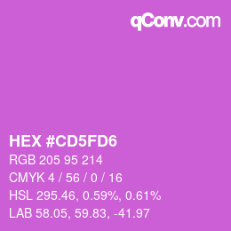 Color code: HEX #CD5FD6 | qconv.com