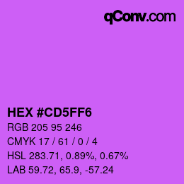 Color code: HEX #CD5FF6 | qconv.com