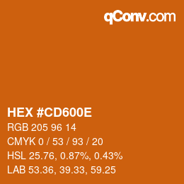 Color code: HEX #CD600E | qconv.com