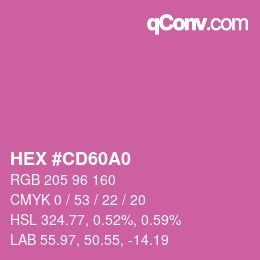 カラーコード: HEX #CD60A0 | qconv.com