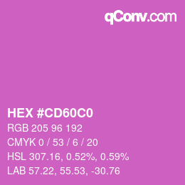 颜色代码: HEX #CD60C0 | qconv.com