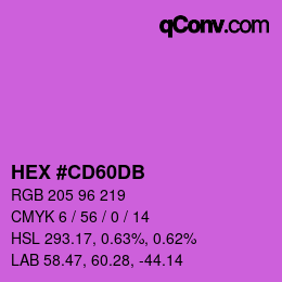 カラーコード: HEX #CD60DB | qconv.com