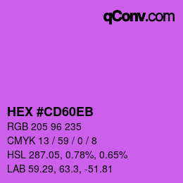 Color code: HEX #CD60EB | qconv.com