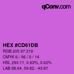 カラーコード: HEX #CD61DB | qconv.com
