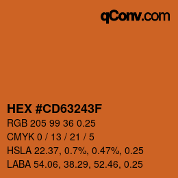 Código de color: HEX #CD63243F | qconv.com