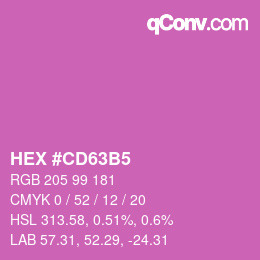 カラーコード: HEX #CD63B5 | qconv.com