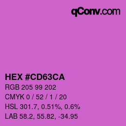 Color code: HEX #CD63CA | qconv.com