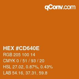 Color code: HEX #CD640E | qconv.com
