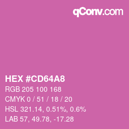 Color code: HEX #CD64A8 | qconv.com