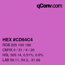 Color code: HEX #CD64C4 | qconv.com