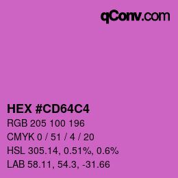 Color code: HEX #CD64C4 | qconv.com