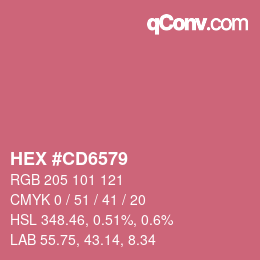 Color code: HEX #CD6579 | qconv.com