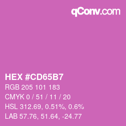 颜色代码: HEX #CD65B7 | qconv.com