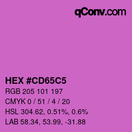 颜色代码: HEX #CD65C5 | qconv.com