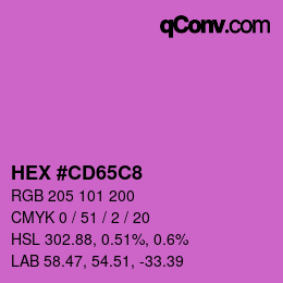 颜色代码: HEX #CD65C8 | qconv.com