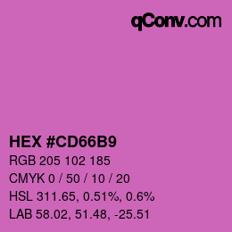 Color code: HEX #CD66B9 | qconv.com