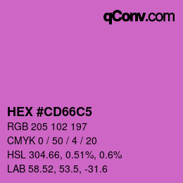 カラーコード: HEX #CD66C5 | qconv.com