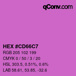 颜色代码: HEX #CD66C7 | qconv.com