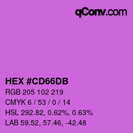 カラーコード: HEX #CD66DB | qconv.com