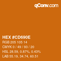 Color code: HEX #CD690E | qconv.com