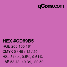 カラーコード: HEX #CD69B5 | qconv.com