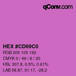 Color code: HEX #CD69C0 | qconv.com